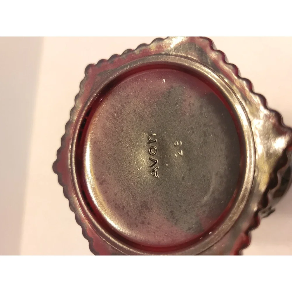 Avon Vintage Ruby Red Glass 1876 Cape Cod Water Goblet Candle Holder